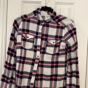 Flannel shirt blue/pink